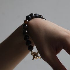 【残りわずか】Single Juzu Bracelet(GOLD×BROWN)