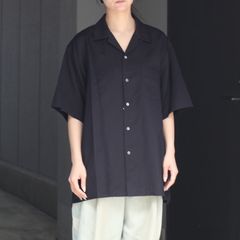 【残りわずか】Silk Cupro Twill Open Collar S/S Shirt