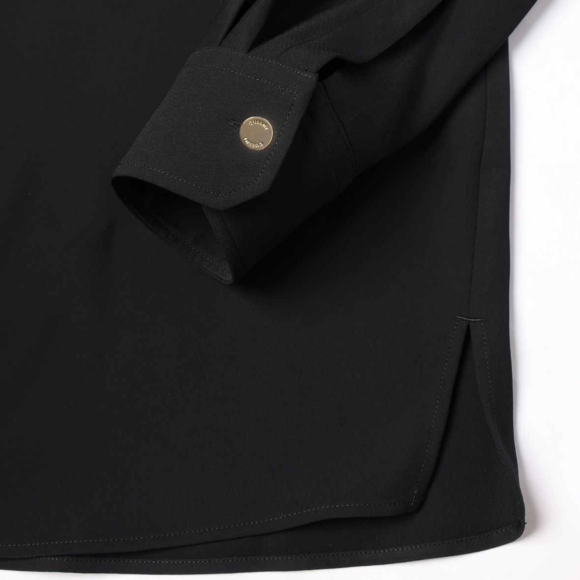 【残り一点】Double Satin Minimal Chin Tab Long Sleeve Shirt