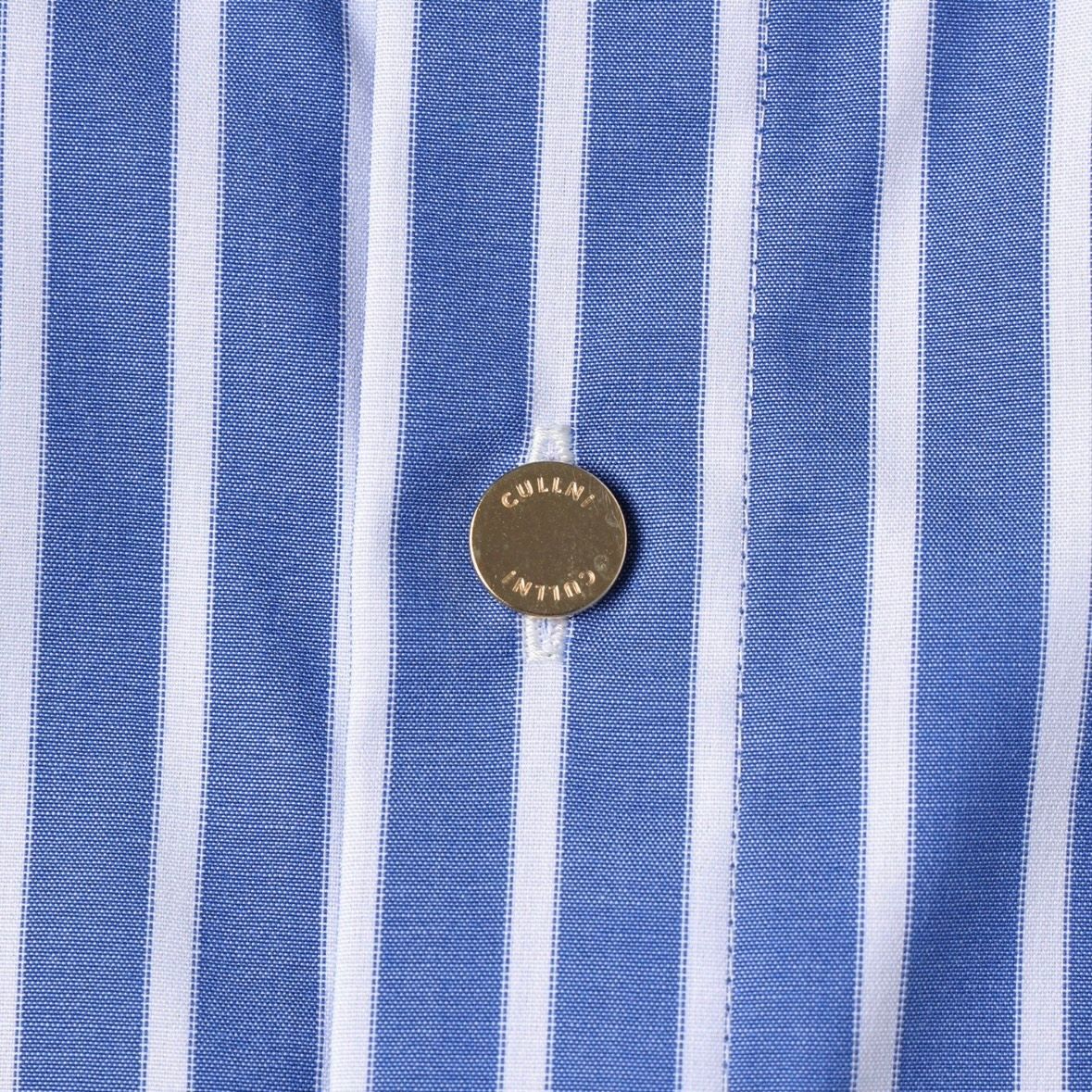 【残り一点】High Count Broad Embroidery Patch Short Sleeve Stripe Shirt