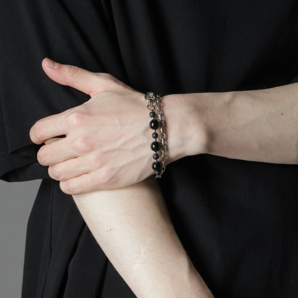 【残り一点】Beads Chain Breacelet_A(SILVER)