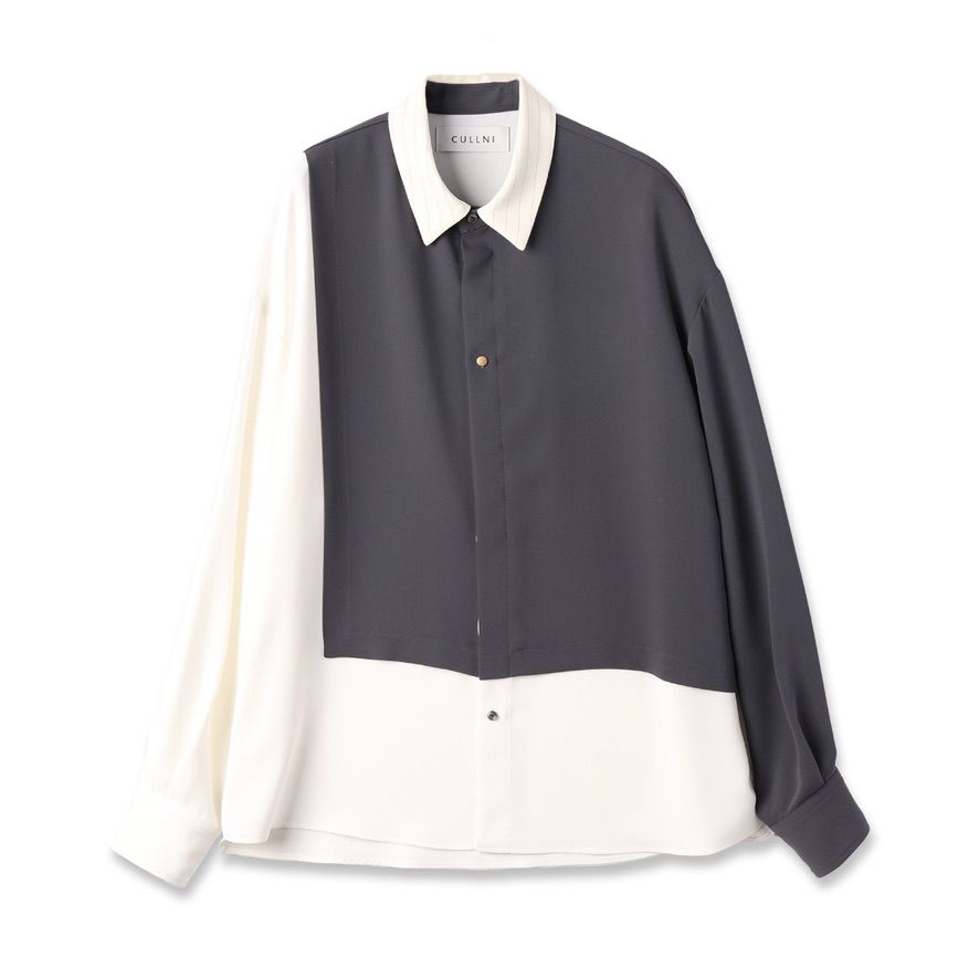 CULLNI - 【残り一点】Double Cloth Asymmetrical Stripe Shirt