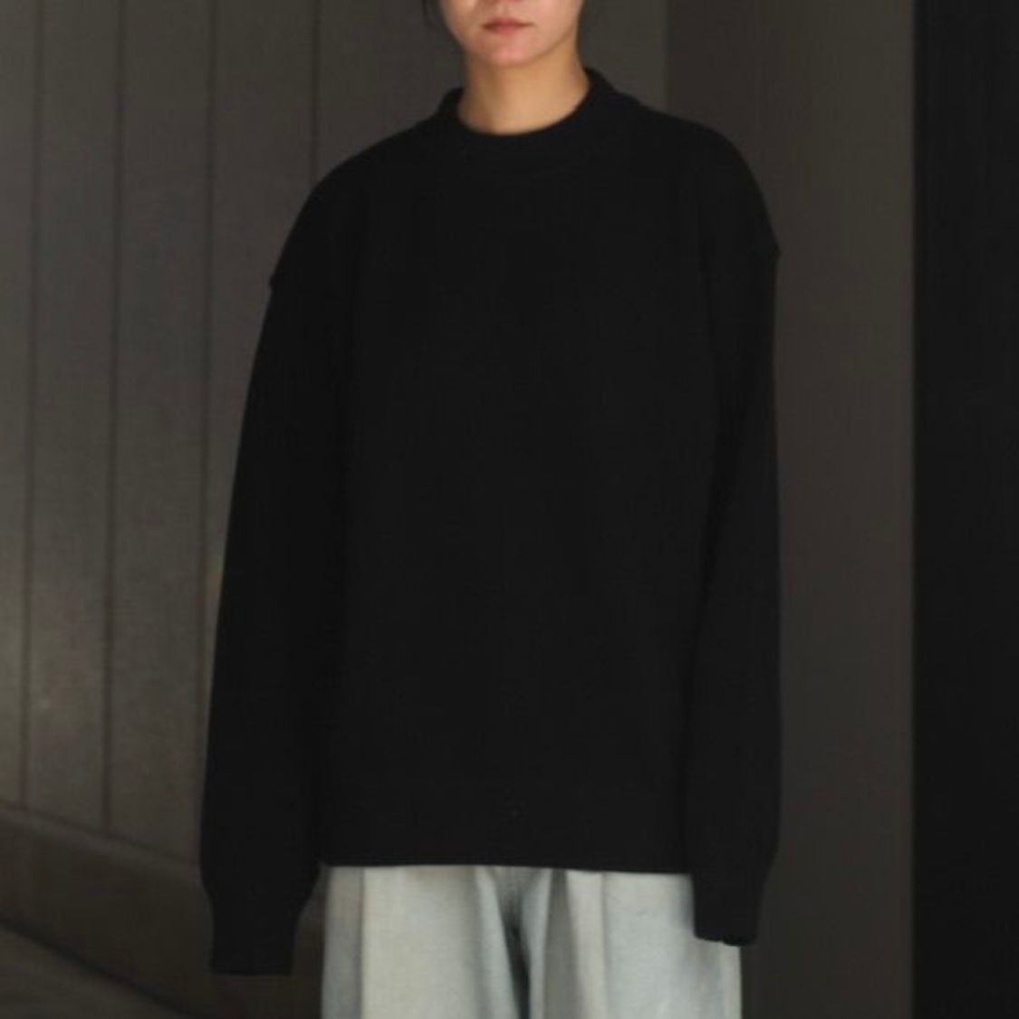 【残りわずか】Moss Stitch Moc Neck L/S Sweat