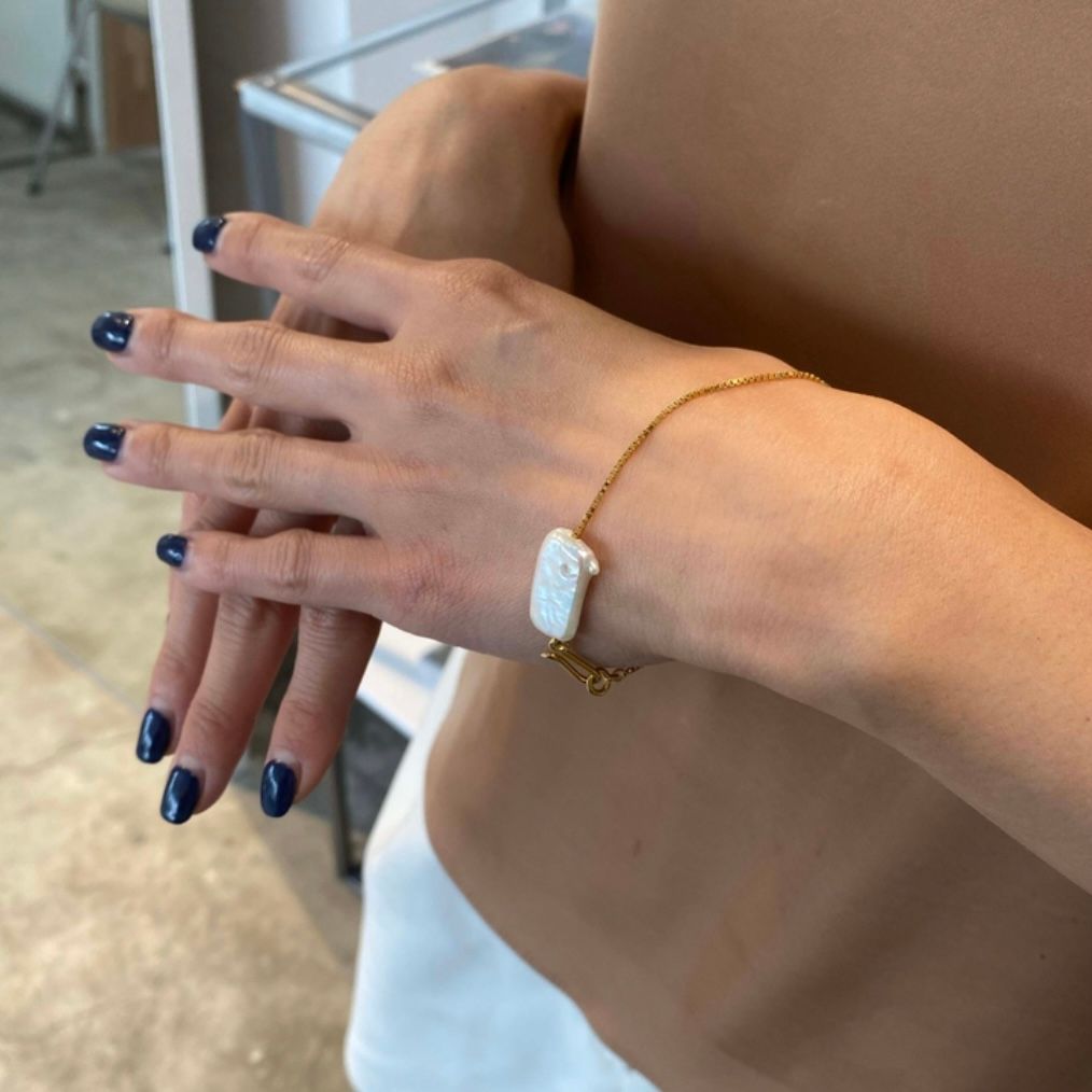 【お取り寄せ注文可能】Square Baroque Pearl Bracelet