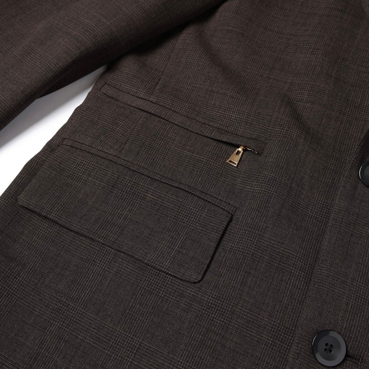 【残り一点】Glen Check Zip Pocket Tailored Jacket
