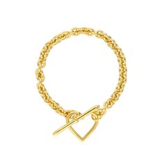 【残りわずか】Heart Bracelet_Small Link(GOLD)