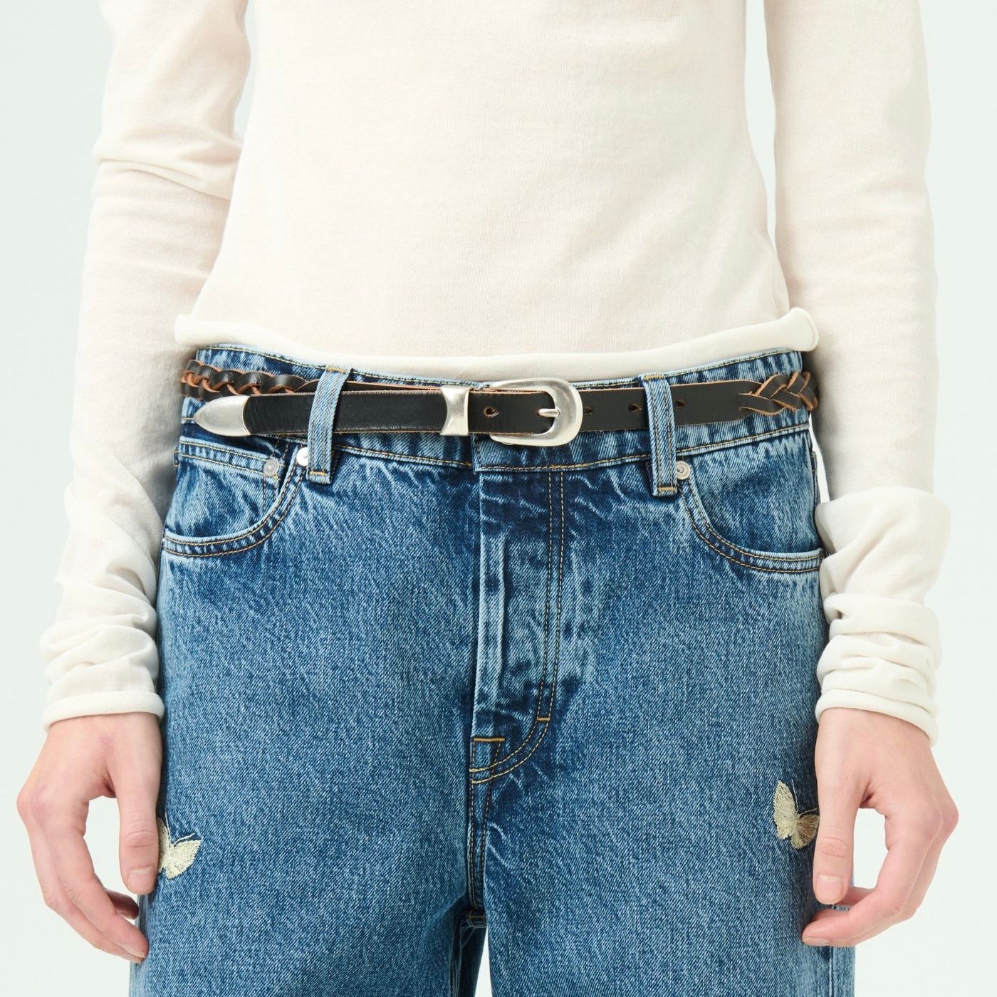 【残りわずか】2cm Braided Belt(BLACK)