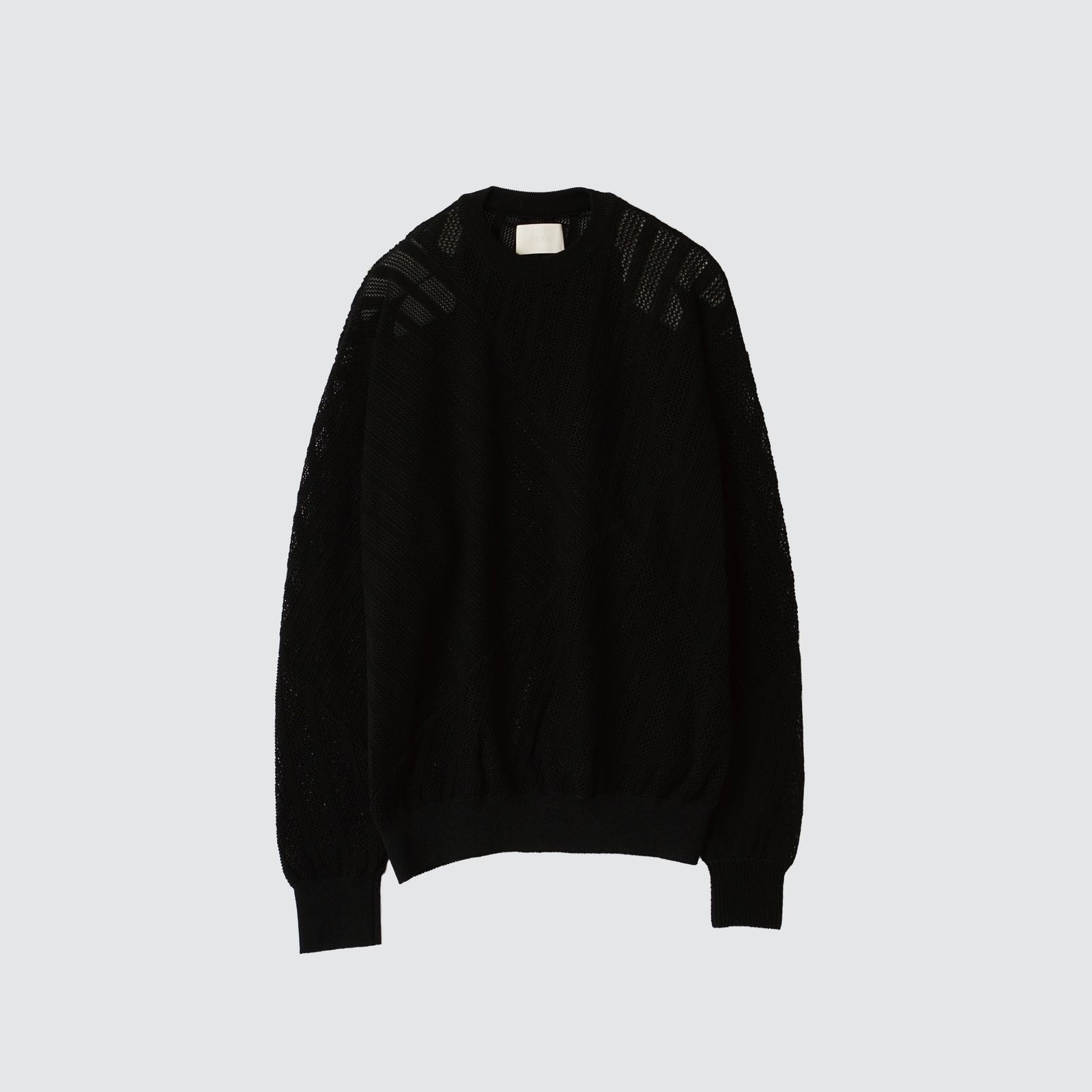 【残り一点】Cotton Mesh Stripe Crewneck Sweater - 2(S)