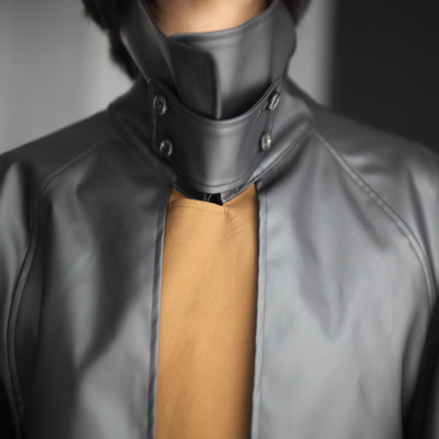 stein - 【残り一点】Contrast Single Breasted Wide Lapels Coat 