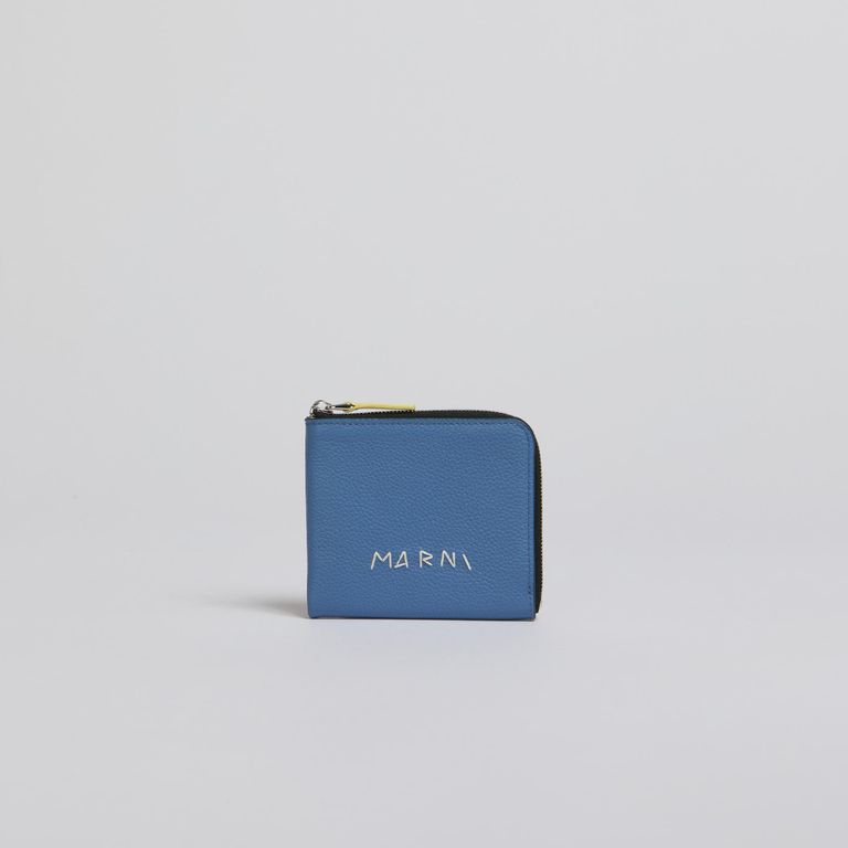 MARNI - 【残り一点】Stitch Logo Zip Around Leather Card Wallet 