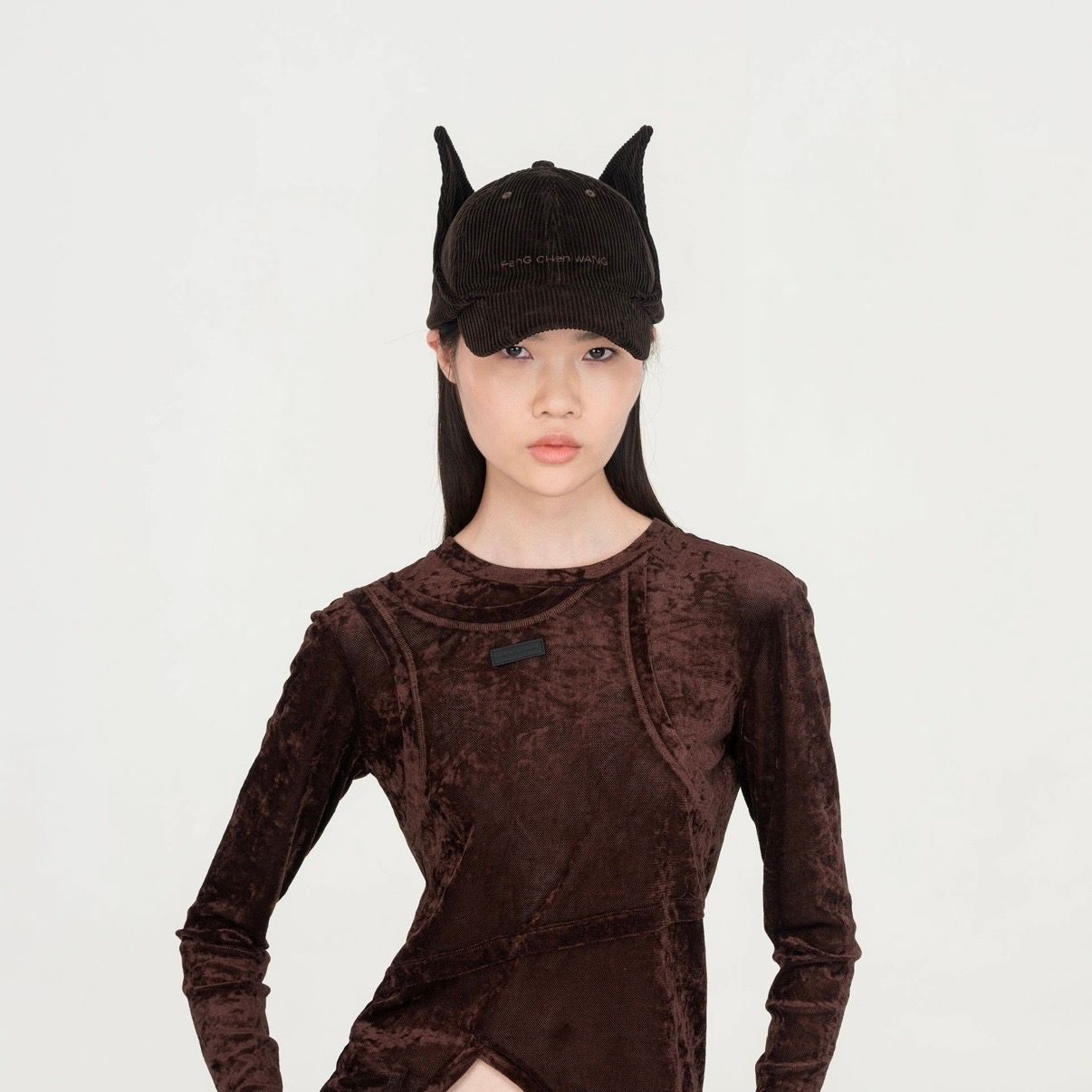 【残り一点】Brown Washed Corduroy Cat Earflap Baseball Cap
