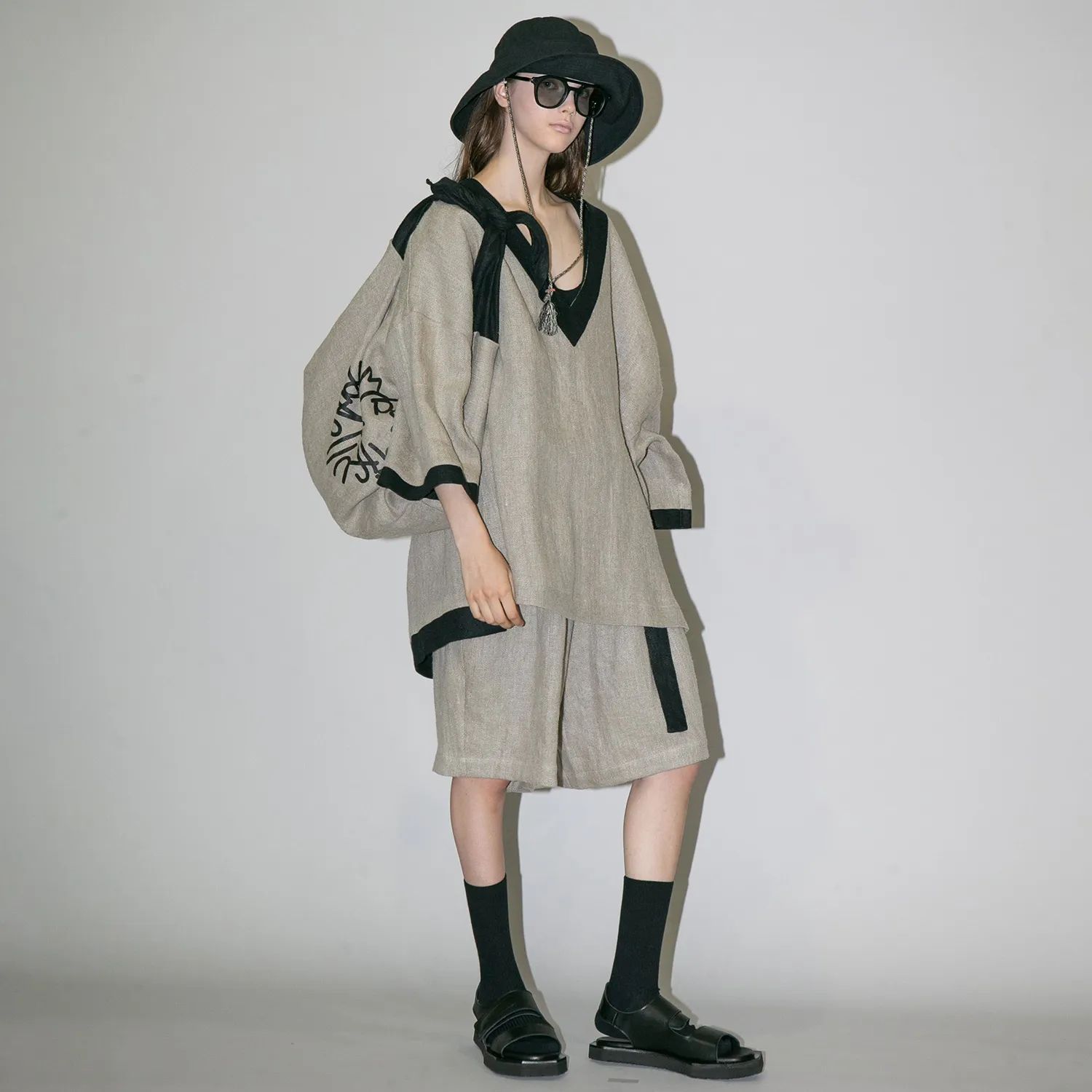 【残り一点】セミウェットリネンショルダーバッグ