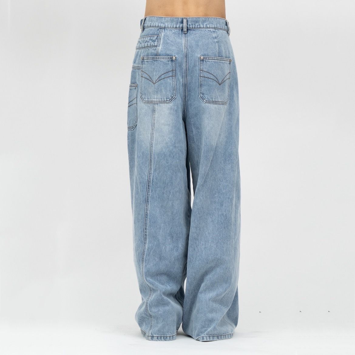 Feng Chen Wang - 【残り一点】Asymetric Wide Leg Jeans with Panel