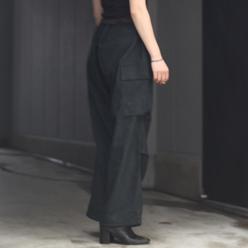 【残り一点】Synthetic Suede Wide Military Trousers