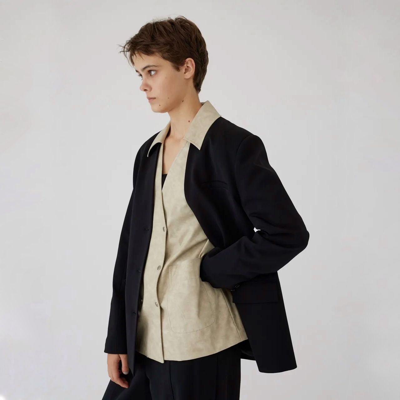 【残り一点】Collarless Padded JK