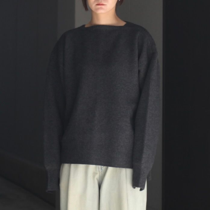 【残り一点】Extra Fine Wool Knit Boat Neck LS