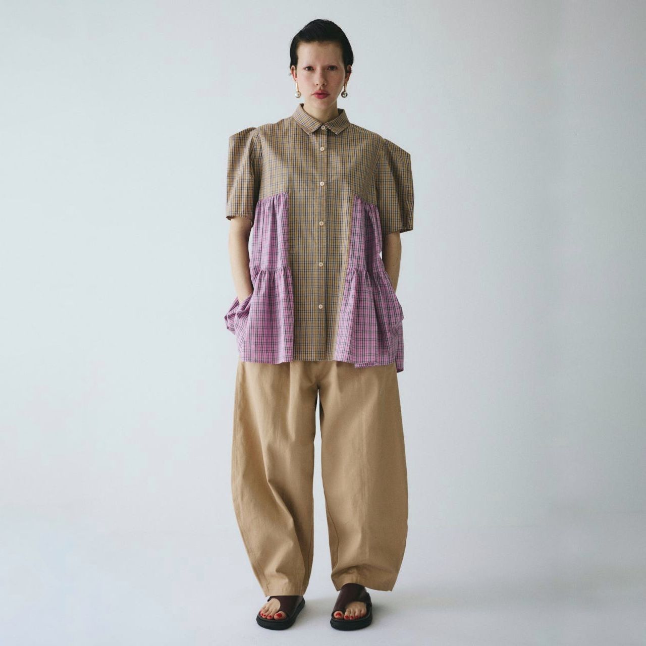 【残り一点】Side gather Aline blouse