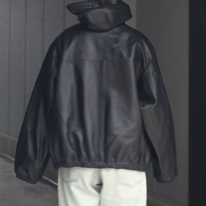 【残りわずか】Leather Hooded Short Jacket