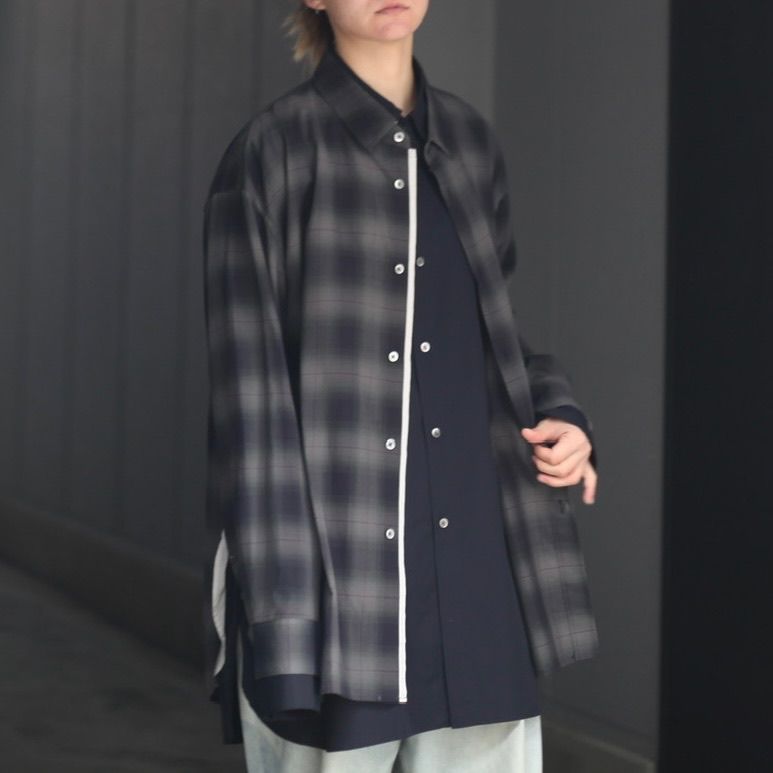 stein - 【残りわずか】Oversized Layered Shirt(DARK NAVY) | ACRMTSM