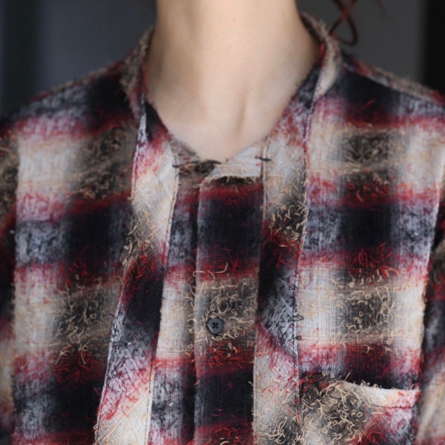 【残り一点】Shaggy Ombre Ribbon Shirt(DRUNK)
