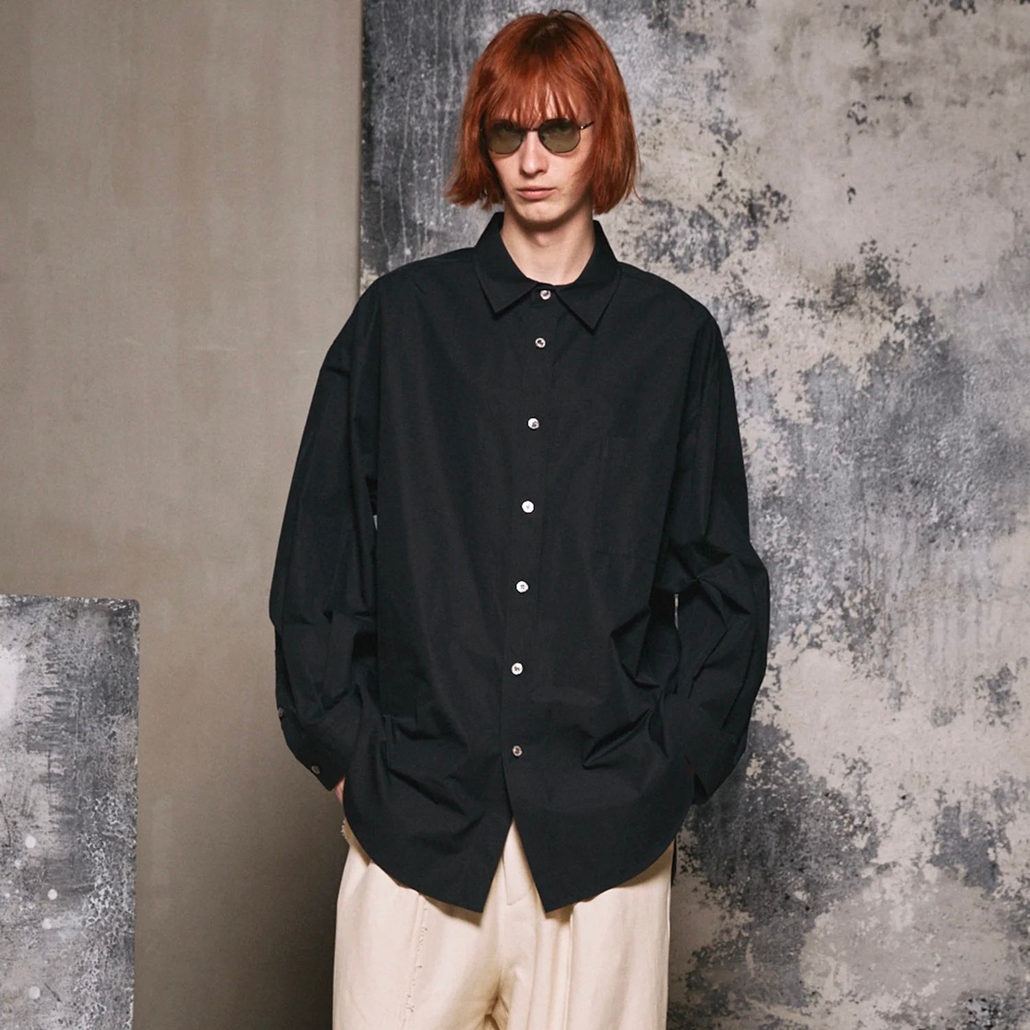 【残り一点】120 / 2 Suvin Cotton Typewriter Prime-Over Shirt Coat