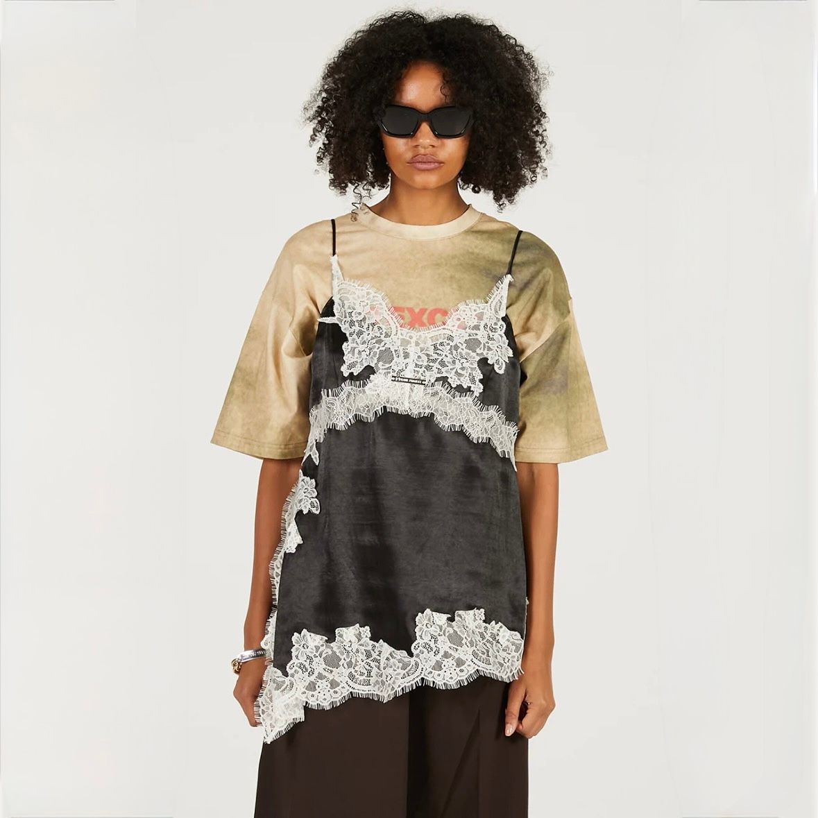 【残り一点】アシンメトリーレースキャミソール