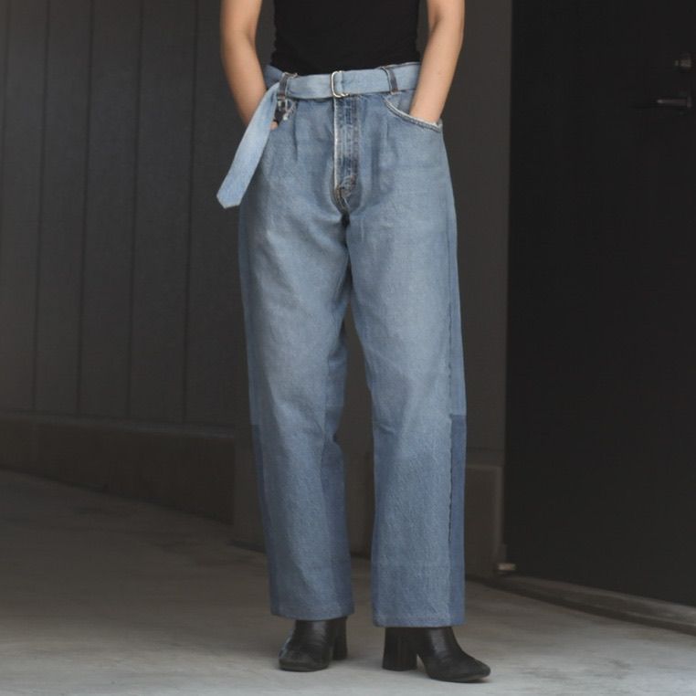 SEEALL - 【残り一点】Reconstructed Belted Baggy Denim_1(S