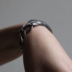 【残り一点】Feather Chain Link Bracelet(SILVER)