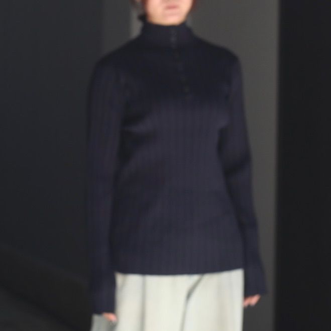 【残り一点】Open Collar Rib Knit Tops