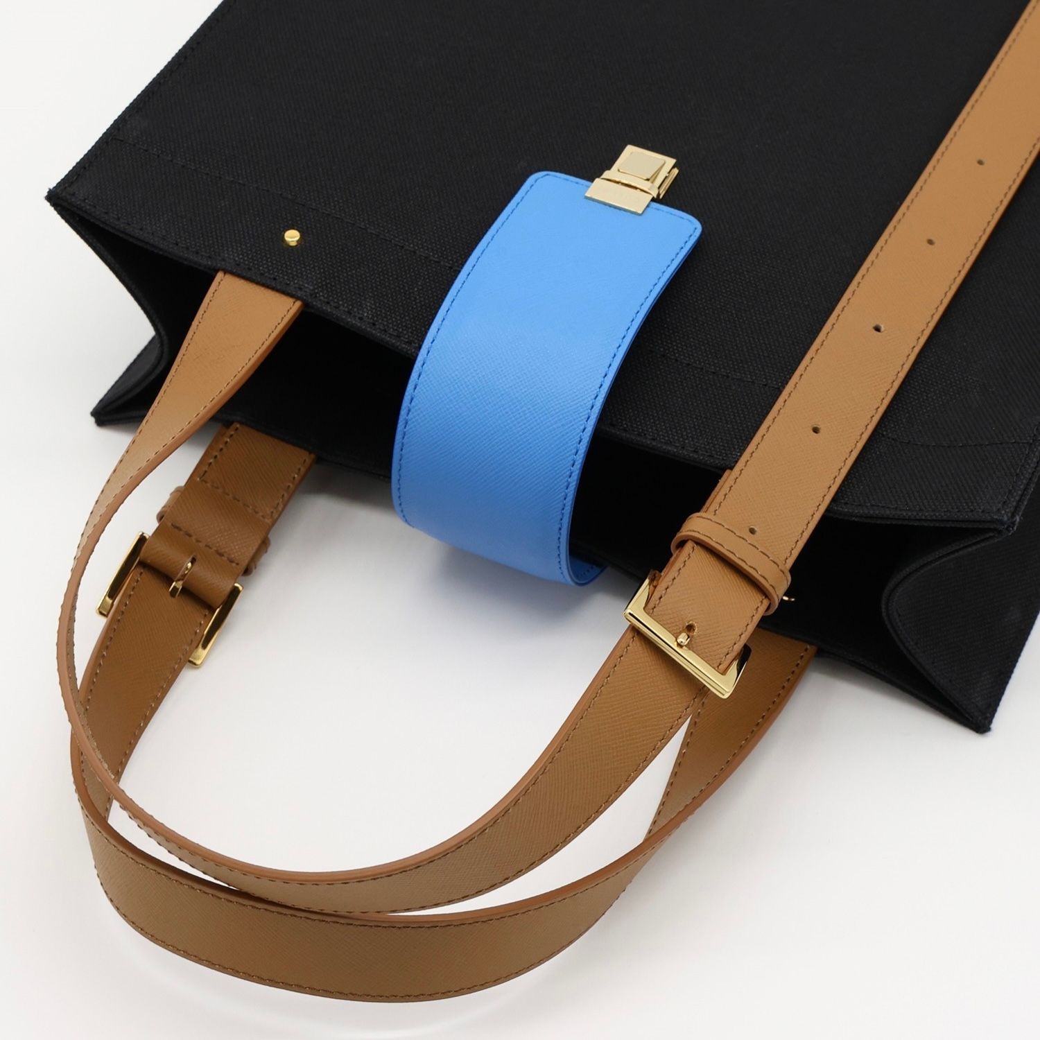 【残り一点】Leather Flap Adjustable Belt Canvas Tote