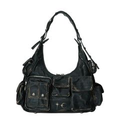 【残り一点】Washed Leather Multi Pocket Bag