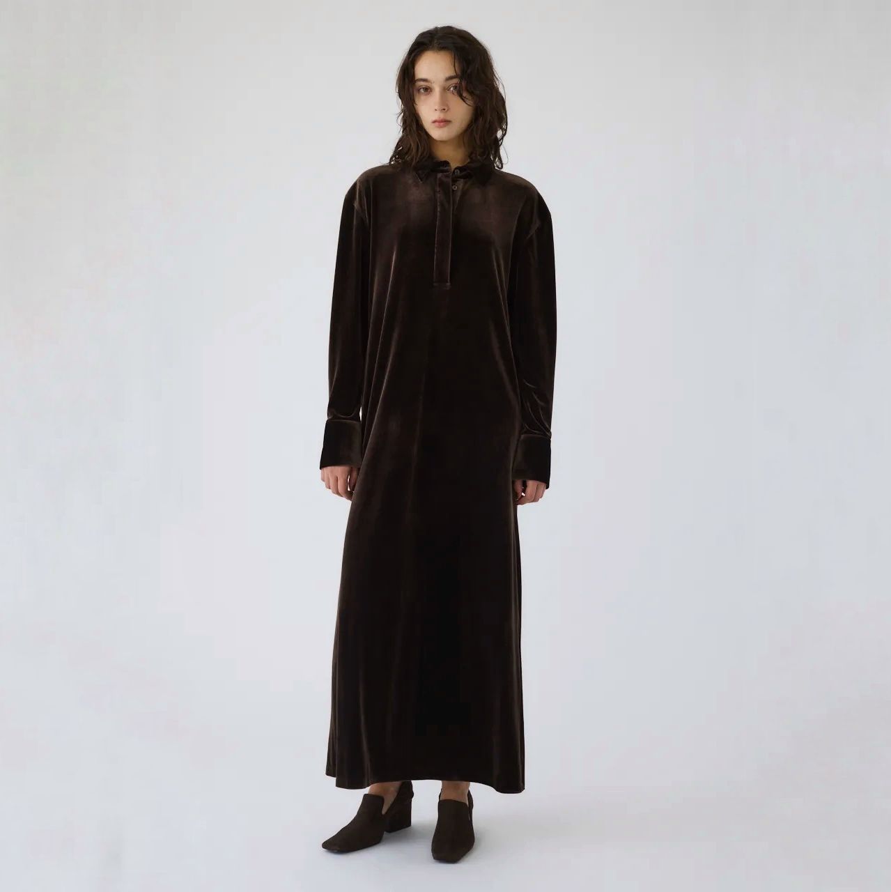 【残り一点】Velour Shirt Dress