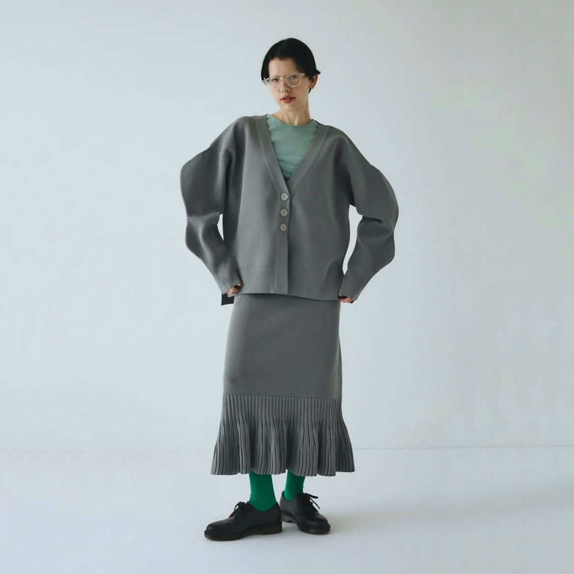 【残り一点】Pleated Hem Knit Skirt