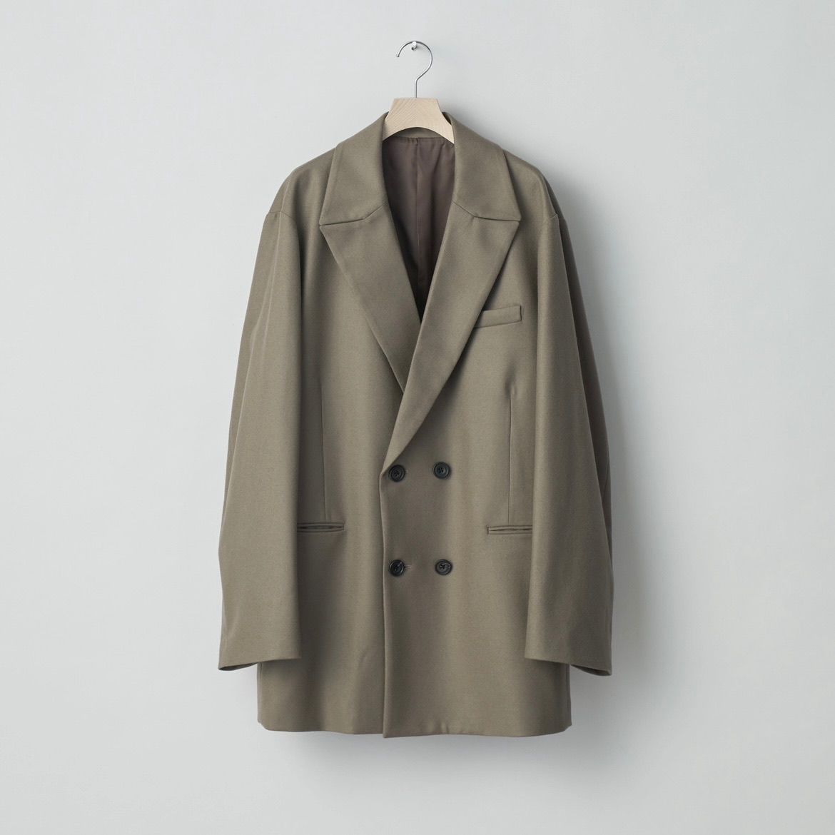 【残り一点】Oversized Peak Lapel Jacket(2/72梳毛フラノ)