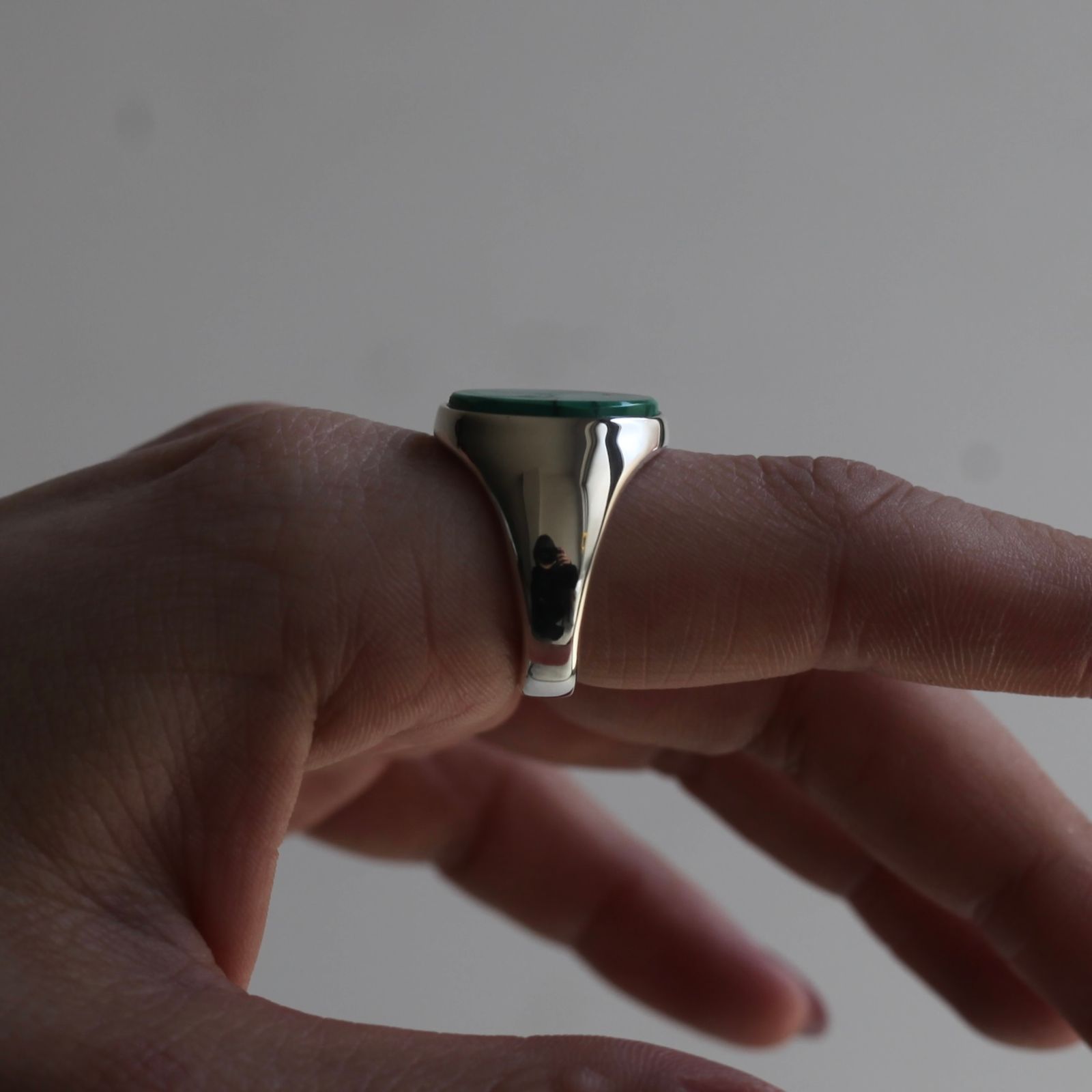 【残り一点】Signet Oval Ring XL(MALACHITE)