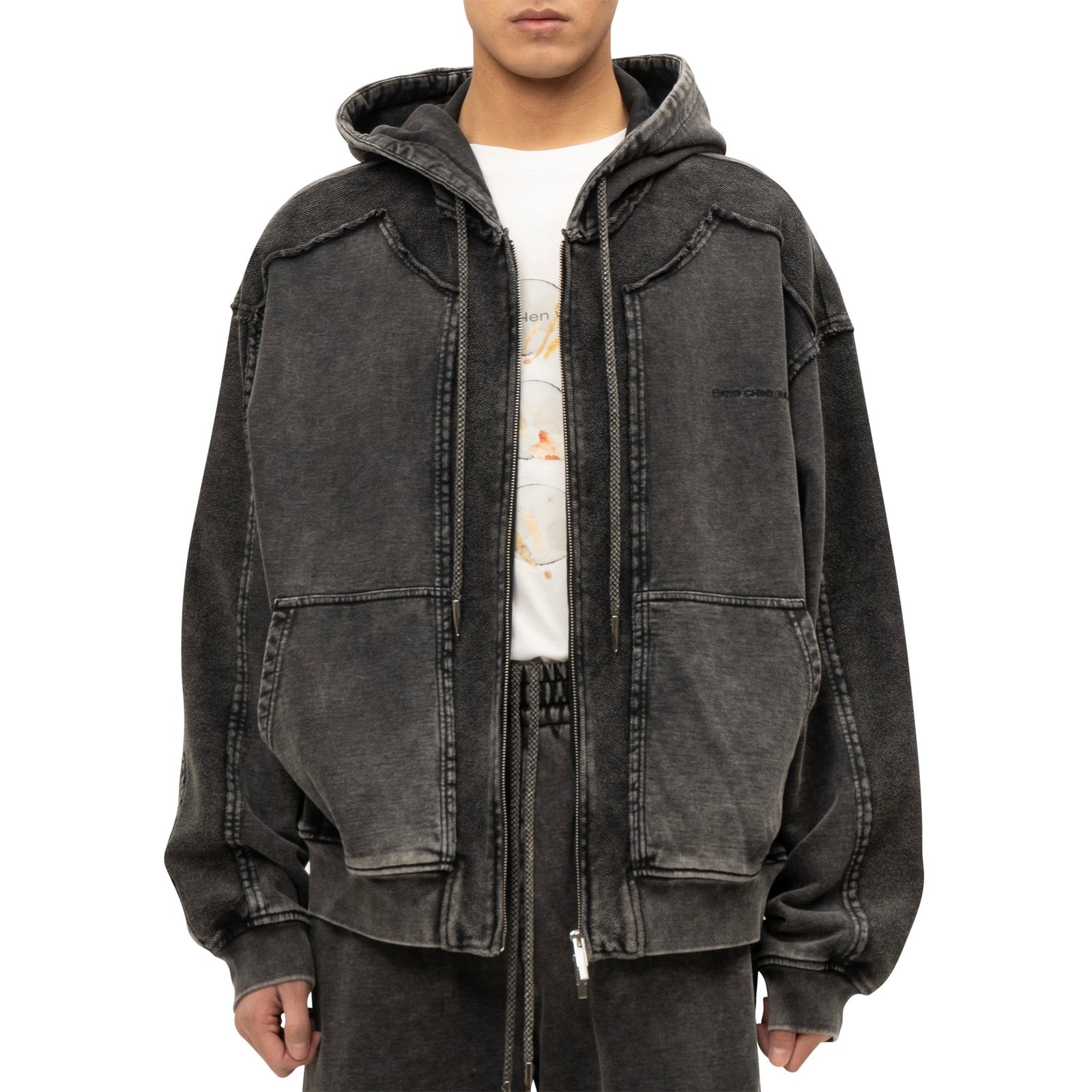 【残り一点】Deconstructed Patch Zip-up Hoodie
