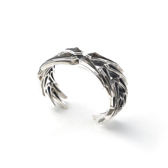 【お取り寄せ注文可能】Ice Blaze Wreath Smoky Quartz Bangle(SILVER×SMOKY QUARTZ)