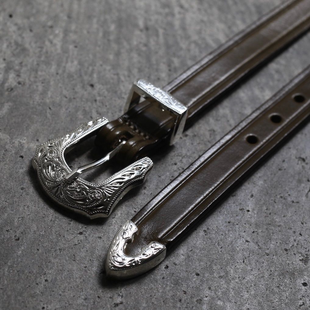 【残り一点】3/4 Inch Western Belt(OLIVE)