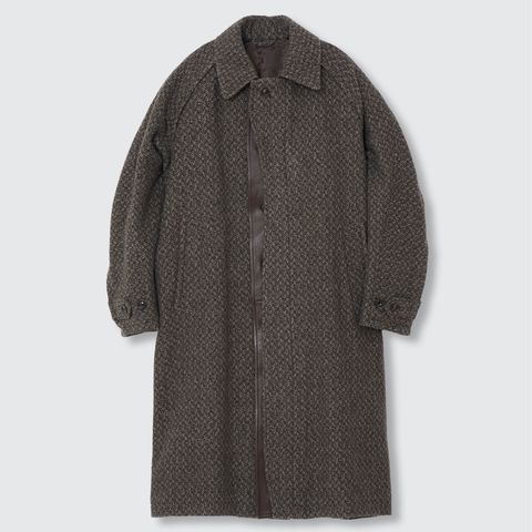 【残り一点】Herringbone Tweed Balmacaan Over Coat