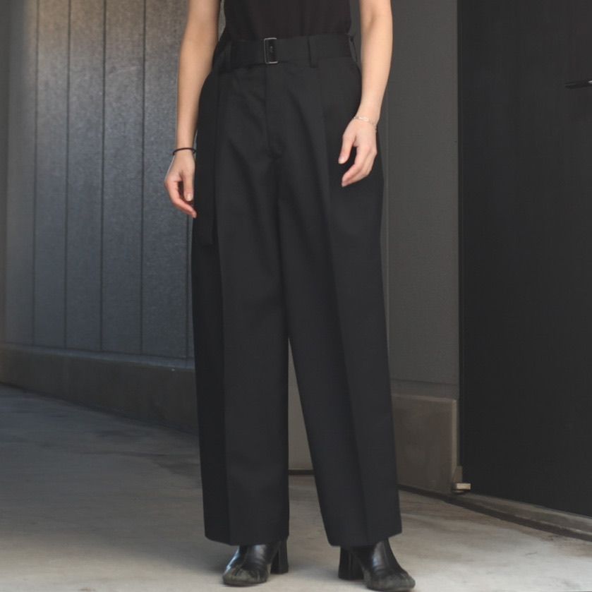 stein - 【残り一点】Belted Wide Straight Trousers(2/72 WOOL