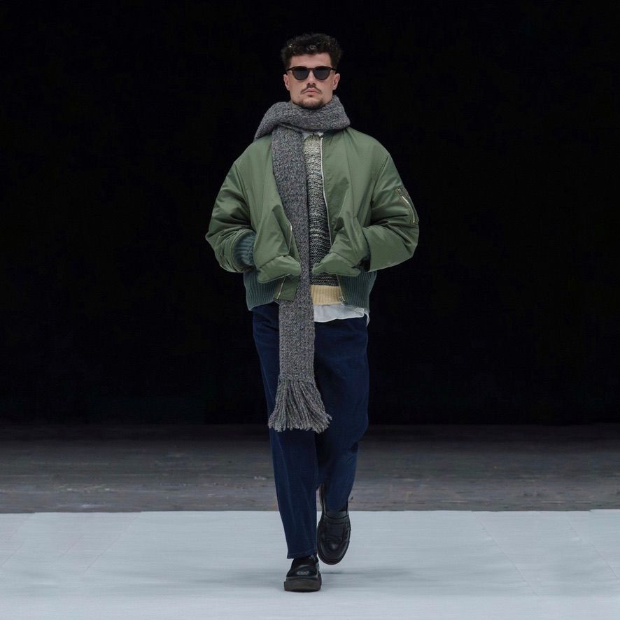 【残り一点】Connected Rib Knit Flight Jacket