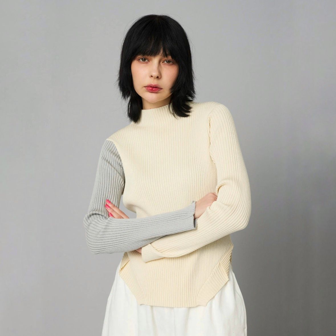 高い信頼 厚い信頼 ヘリンドットサイ パワーショルダーシャツ イエロー ファッション トップス
