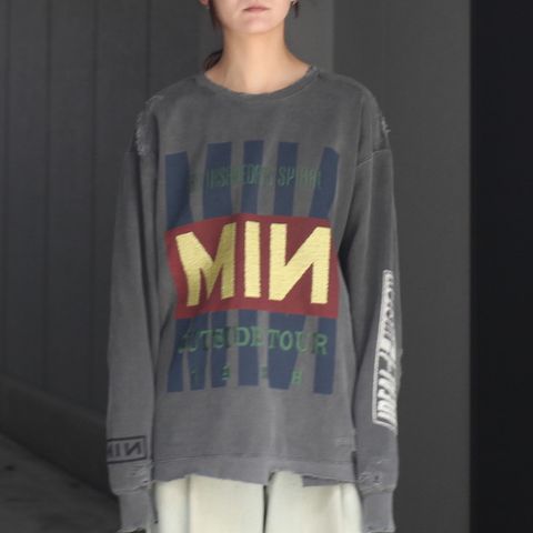 【残りわずか】Bootleg DIY Crew Sweat With Damaged(OUTSIDE TOUR)
