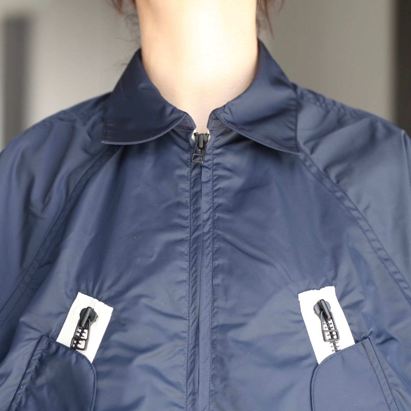 【残り一点】ナイロンタフタショートジップブルゾン