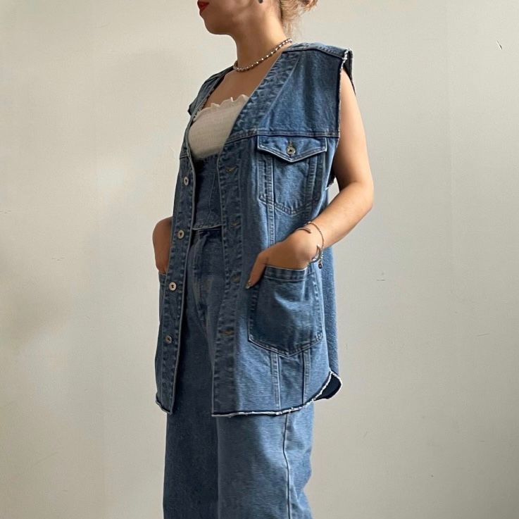 【残り一点】Vintage Like Denim Vest Jacket