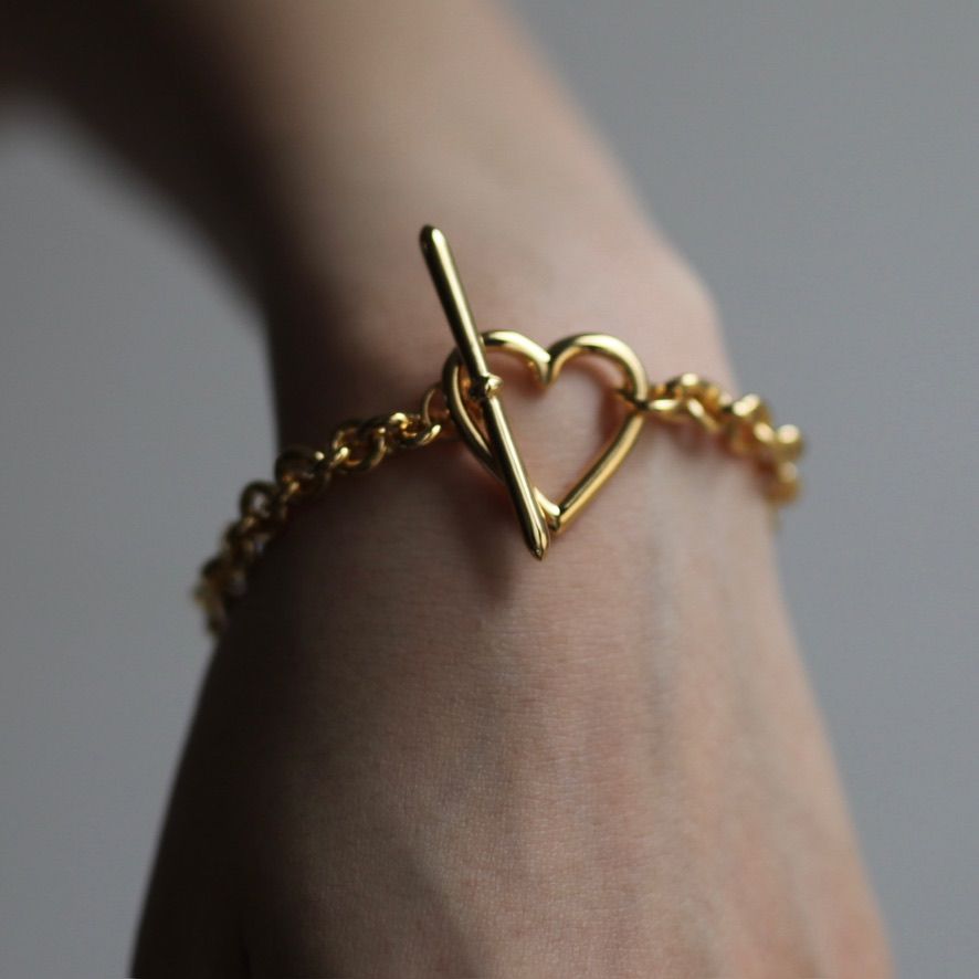 BASICKS - 【残りわずか】Heart Bracelet_Small Link(GOLD BASICKS - 【残りわずか】Heart Bracelet_Small Link(GOLD