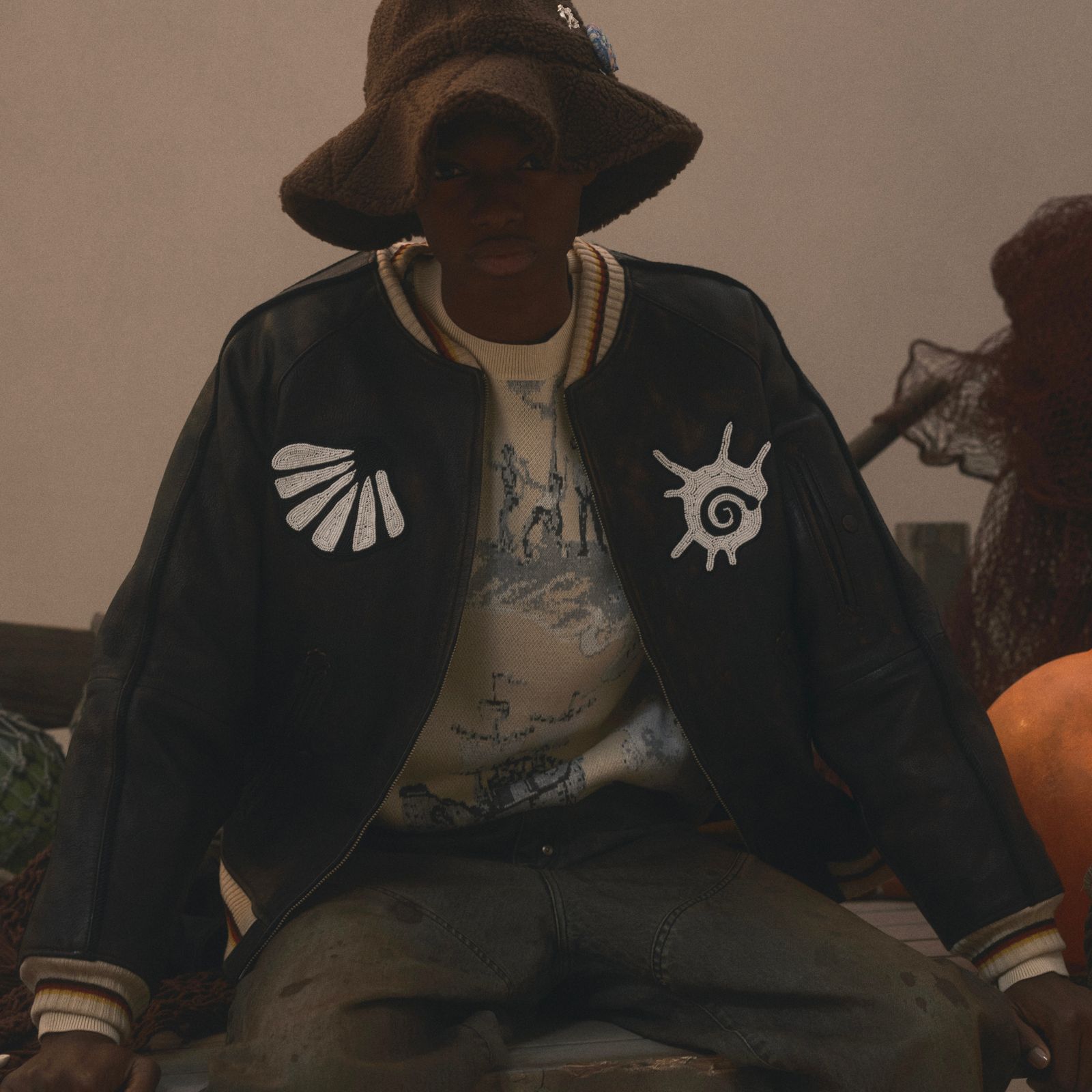 【残り一点】Newcommune Island Jaquard Knit