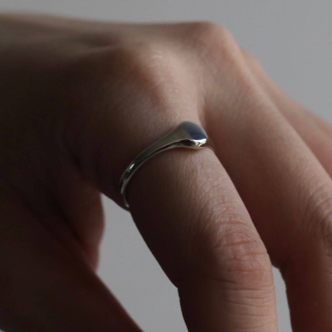 【残り一点】Oval Signet Minimal Ring L(6mm)