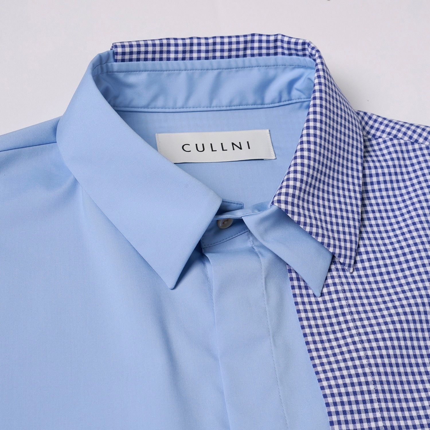 【美品】CULLNI クルニ 長袖シャツ ギンガムチェック 切替デザイン 美品】CULLNI クルニ 長袖シャツ ギンガムチェック 切替デザイン