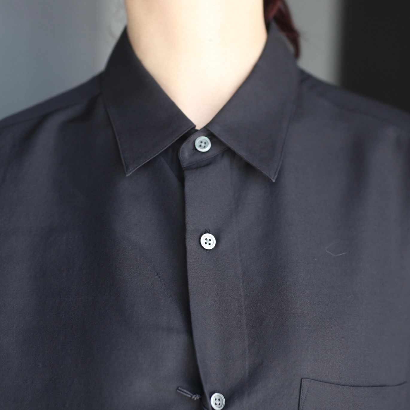 【残りわずか】Wool/Silk Regular Collar Shirt